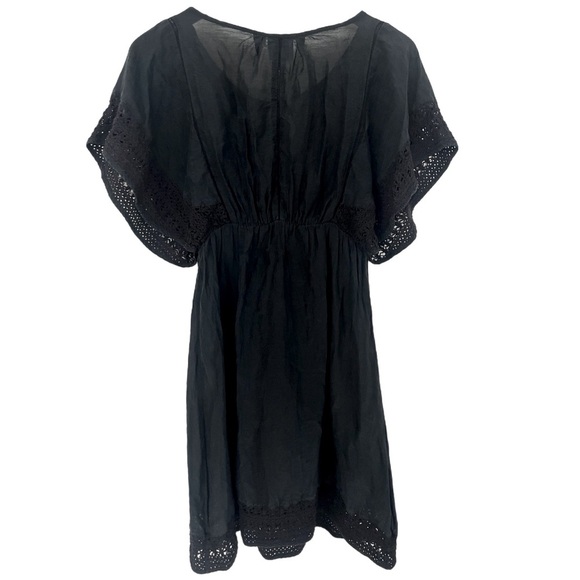 Anthropologie HD Paris Silk Sheer Stone Harbor Dress/Cover-up in Black Size 4 - Picture 3 of 4